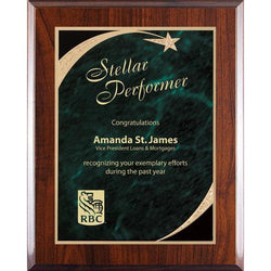 Blue Shooting Star Marble Mist High Gloss Plaque-D&G Trophies Inc.-D and G Trophies Inc.