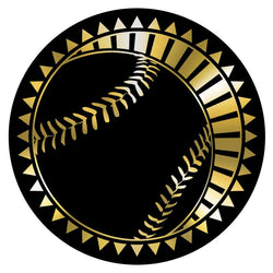 Metallic Epoxy Dome Insert, Black/Gold Baseball 2