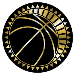 Metallic Epoxy Dome Insert, Black/Gold Basketball 2