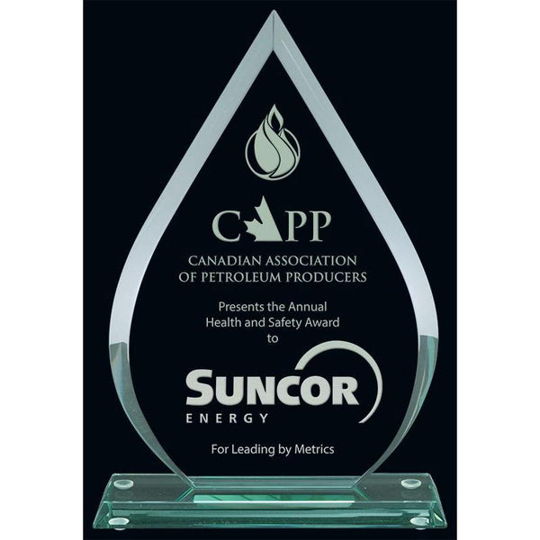 Teardrop Jade Glass Award-D&G Trophies Inc.-D and G Trophies Inc.