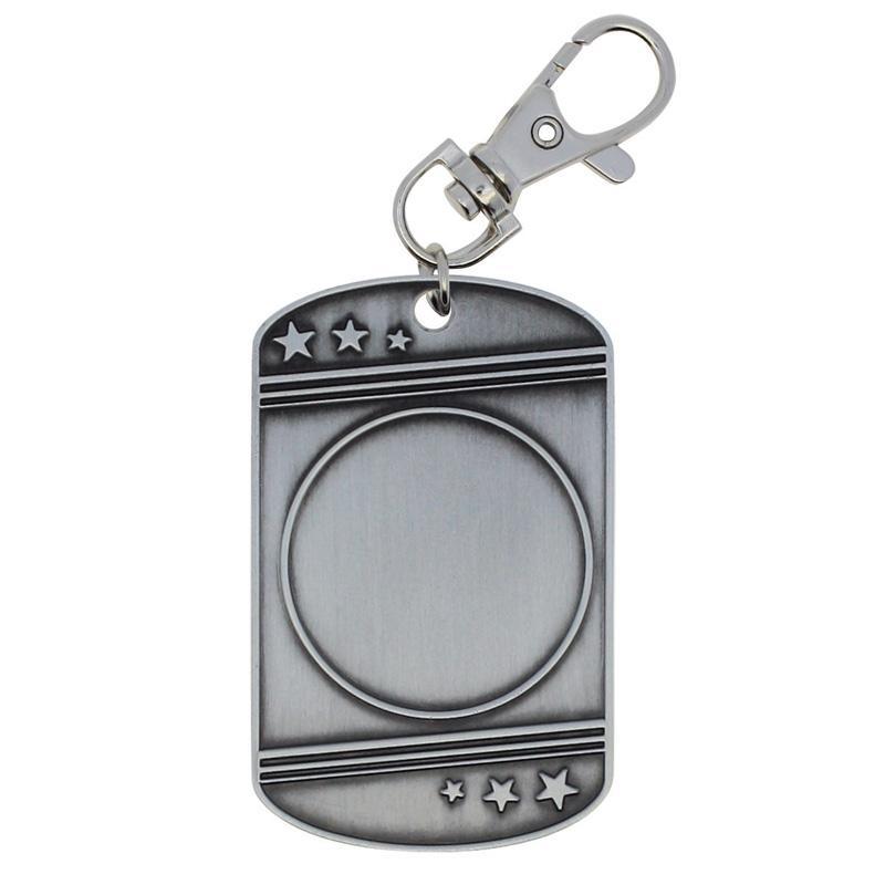 1 Insert Holder Dog Tag Zipper Pull Silver