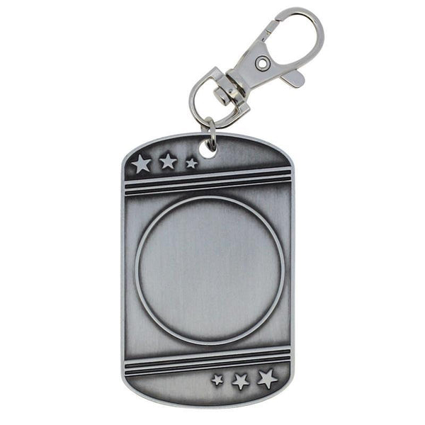 1" Insert Holder Dog Tag Zipper Pull Silver-D&G Trophies Inc.-D and G Trophies Inc.
