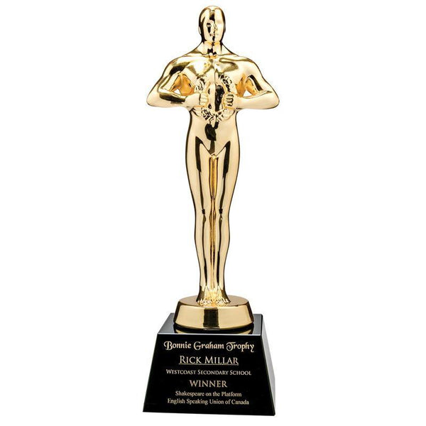 Achievement Figure on Crystal Base, Black-D&G Trophies Inc.-D and G Trophies Inc.