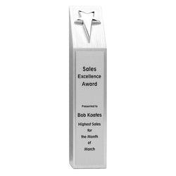 Aluminum Pillar with Silver Star-D&G Trophies Inc.-D and G Trophies Inc.