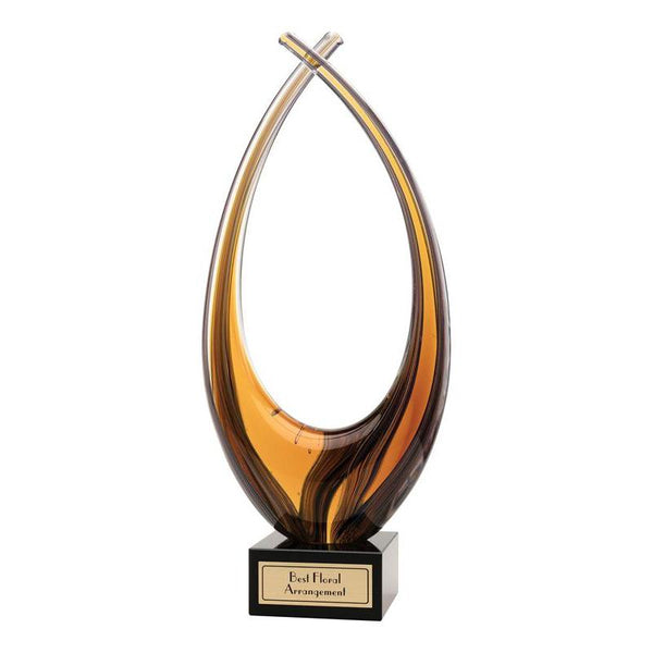 Art Glass, Amber Rise 10"-D&G Trophies Inc.-D and G Trophies Inc.
