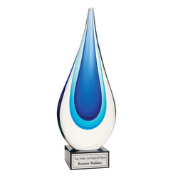 Art Glass, Blue Drop-D&G Trophies Inc.-D and G Trophies Inc.