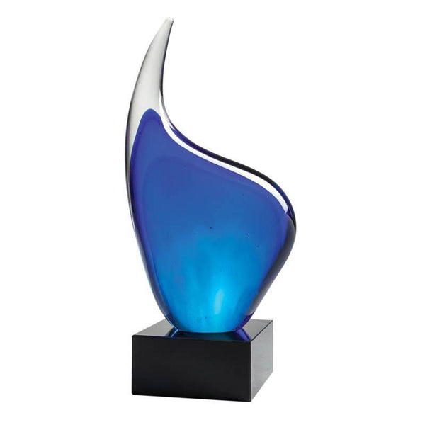 Art Glass, Blue Flame 8.5"-D&G Trophies Inc.-D and G Trophies Inc.