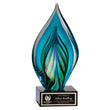 Art Glass, Blue Twist Flame 8.5"-D&G Trophies Inc.-D and G Trophies Inc.