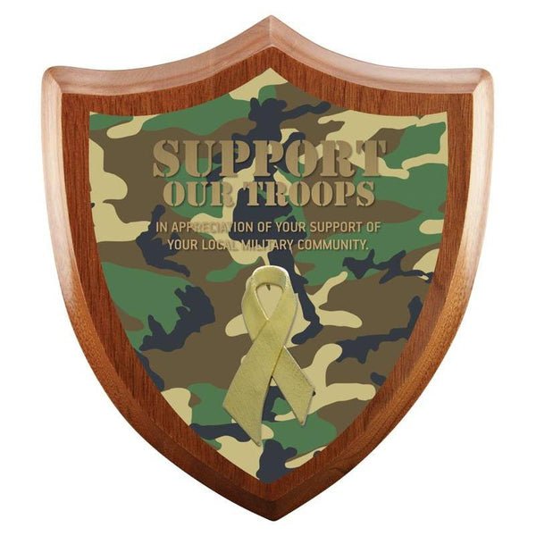 awareness ribbon shield laminate plaque-D&G Trophies Inc.-D and G Trophies Inc.