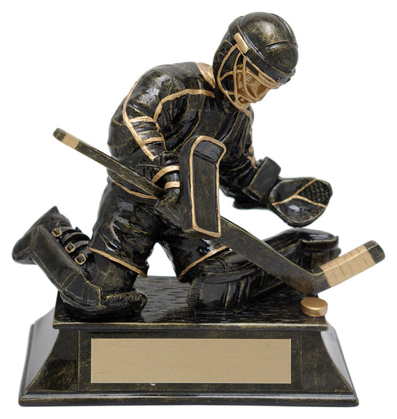 aztec gold goalie hockey resin trophy-D&G Trophies Inc.-D and G Trophies Inc.
