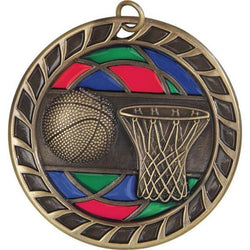 basketball stained glass medal-D&G Trophies Inc.-D and G Trophies Inc.