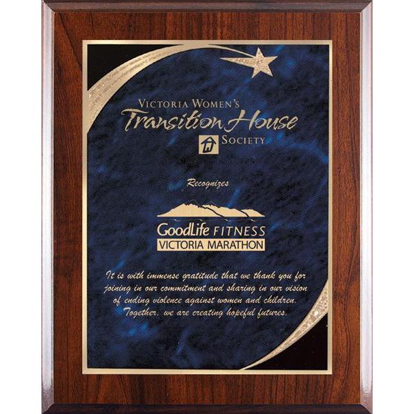 Blue Shooting Star Marble Mist High Gloss Plaque-D&G Trophies Inc.-D and G Trophies Inc.