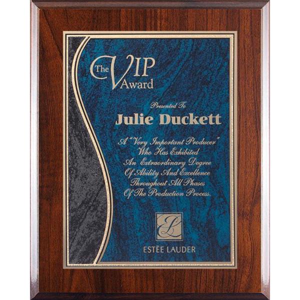 Blue Wave Marble Mist High Gloss Plaque-D&G Trophies Inc.-D and G Trophies Inc.