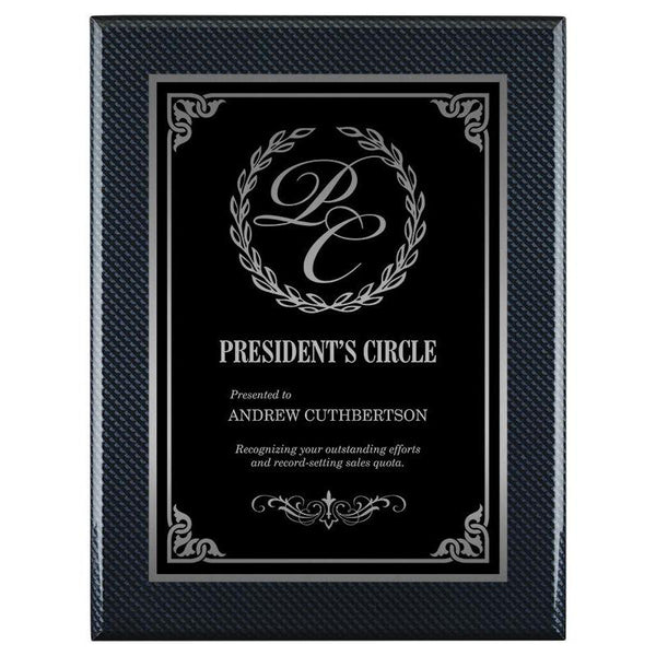 carbon fiber piano finish plaque-D&G Trophies Inc.-D and G Trophies Inc.