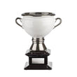 Ceramic Cup, White on Black Base with Silver Handles-D&G Trophies Inc.-D and G Trophies Inc.