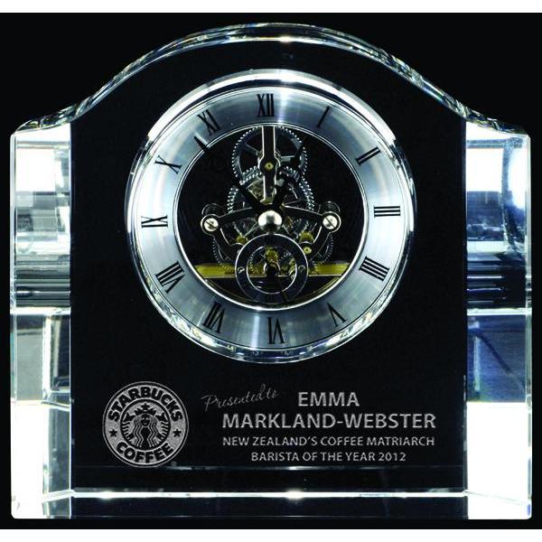 Chello Clock Optic Crystal Clock-D&G Trophies Inc.-D and G Trophies Inc.