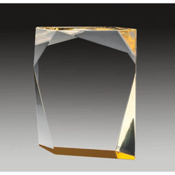 Clear Acrylic Angled Edge Block, Foil Edge-D&G Trophies Inc.-D and G Trophies Inc.