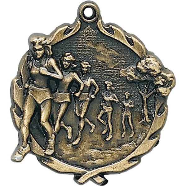 cross country, f sculptured medal-D&G Trophies Inc.-D and G Trophies Inc.