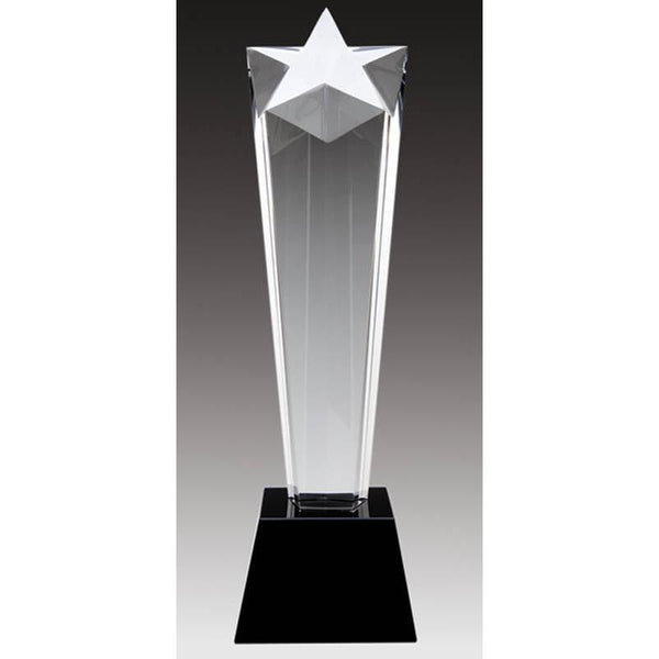 Crystal Narrow Star, Black Base-D&G Trophies Inc.-D and G Trophies Inc.