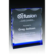 Crystal Wedge clear / blue 6"x4.75"-D&G Trophies Inc.-D and G Trophies Inc.