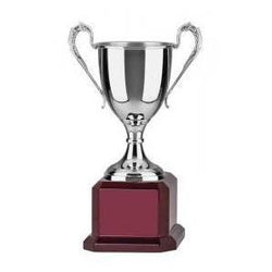 Endurance Rounded Nickel Plated Cup on Square Rosewood Base-D&G Trophies Inc.-D and G Trophies Inc.