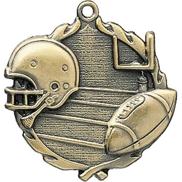 football sculptured medal-D&G Trophies Inc.-D and G Trophies Inc.