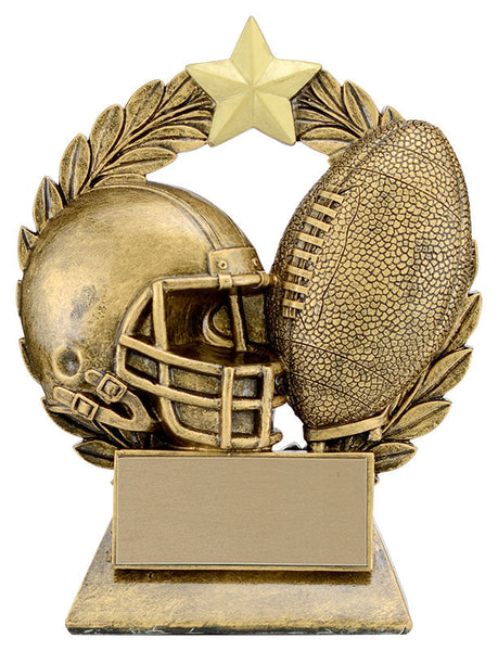 garland football resin trophy-D&G Trophies Inc.-D and G Trophies Inc.