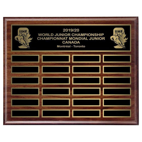 genuine walnut annual plaque hardwood annual plaque-D&G Trophies Inc.-D and G Trophies Inc.