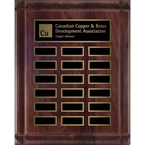 Genuine Walnut Deep Groove Plaque Hardwood Annual-D&G Trophies Inc.-D and G Trophies Inc.