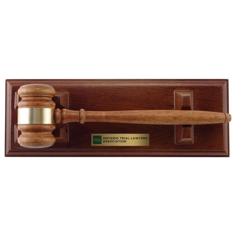 genuine walnut gavel with base-D&G Trophies Inc.-D and G Trophies Inc.