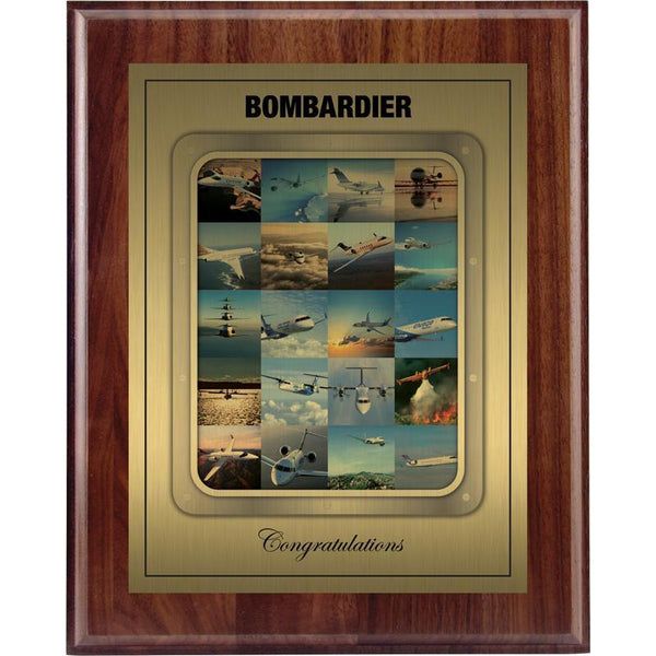 Genuine walnut traditional bevel sublimated hardwood plaque-D&G Trophies Inc.-D and G Trophies Inc.