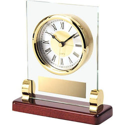 glass & brass clock giftware-D&G Trophies Inc.-D and G Trophies Inc.