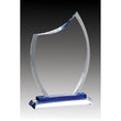 Glass Clear Rounded Peak, Blue Base-D&G Trophies Inc.-D and G Trophies Inc.