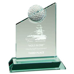 Glass Jade Peak w Golf Ball-D&G Trophies Inc.-D and G Trophies Inc.