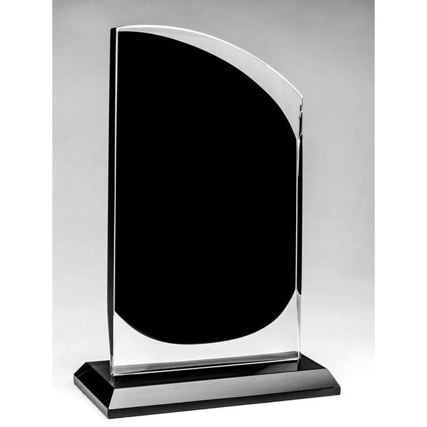 Glass Rounded Peak, Clear/Onyx-D&G Trophies Inc.-D and G Trophies Inc.