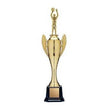 Gold Cup Wing Handles w Lid on Black Square Base, 16"-D&G Trophies Inc.-D and G Trophies Inc.