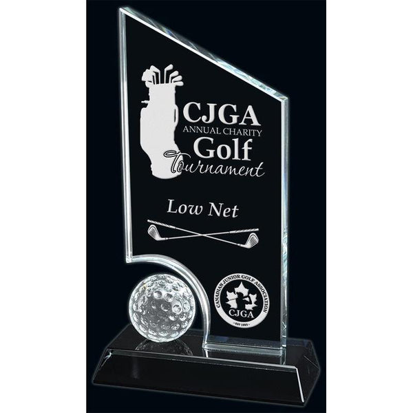 Hidden Lake Glass Glass Award-D&G Trophies Inc.-D and G Trophies Inc.