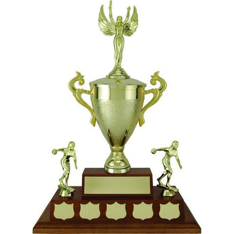 Largo Cup Genuine Walnut Base Hardwood Annual Award-D&G Trophies Inc.-D and G Trophies Inc.