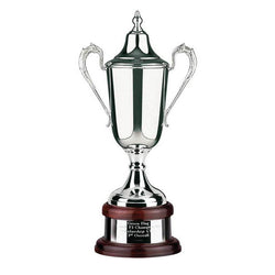 Laurel Silver Plated Supreme Cup w Lid on Round Base-D&G Trophies Inc.-D and G Trophies Inc.