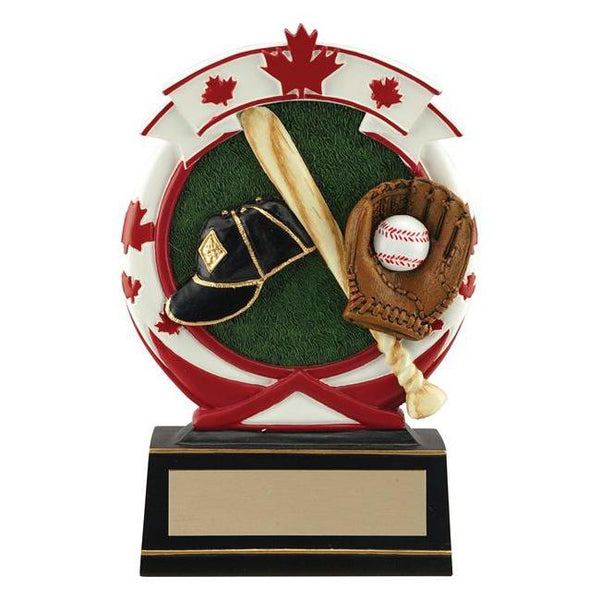 maple leaf baseball resin trophy-D&G Trophies Inc.-D and G Trophies Inc.
