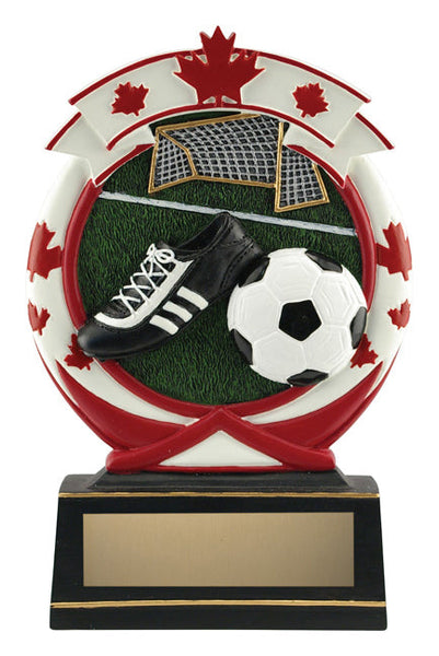 maple leaf soccer resin trophy-D&G Trophies Inc.-D and G Trophies Inc.