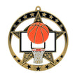Medal Star Basketball 2.75" Dia.-D&G Trophies Inc.-D and G Trophies Inc.