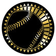 Metallic Epoxy Dome Insert, Black/Gold Baseball 2"-D&G Trophies Inc.-D and G Trophies Inc.