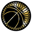 Metallic Epoxy Dome Insert, Black/Gold Basketball 2"-D&G Trophies Inc.-D and G Trophies Inc.