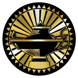 Metallic Epoxy Dome Insert, Black/Gold Lamp of Knowledge 2