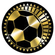 Metallic Epoxy Dome Insert, Black/Gold Soccer 2"-D&G Trophies Inc.-D and G Trophies Inc.