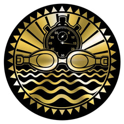 Metallic Epoxy Dome Insert, Black/Gold Swimming 2