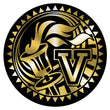 Metallic Epoxy Dome Insert, Black/Gold Victory 2"-D&G Trophies Inc.-D and G Trophies Inc.