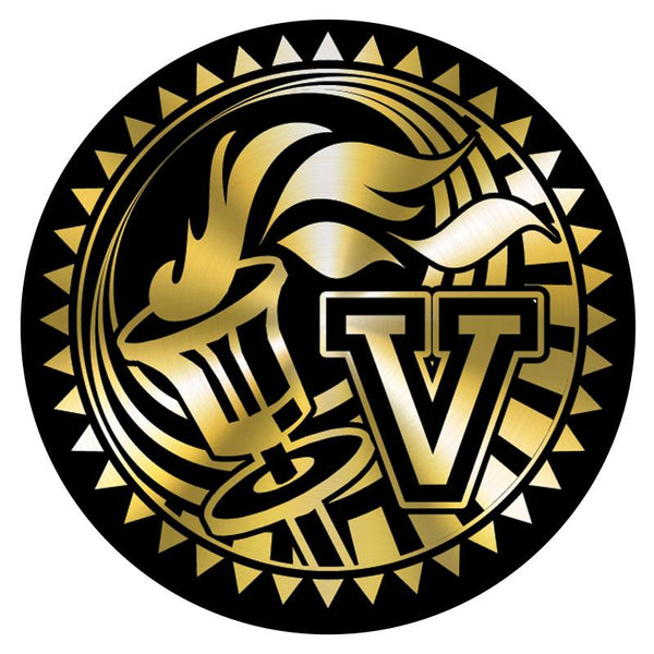 Metallic Epoxy Dome Insert, Black/Gold Victory 2"-D&G Trophies Inc.-D and G Trophies Inc.