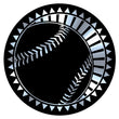Metallic Epoxy Dome Insert, Black/Silver Baseball 2"-D&G Trophies Inc.-D and G Trophies Inc.